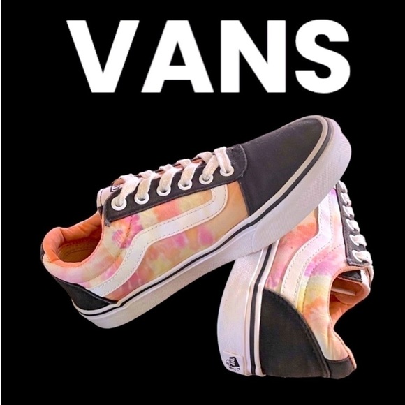 VANS pastel tie-dye in pink/peach. Low top. Women's size 7. Very good preowned! - Picture 7 of 12